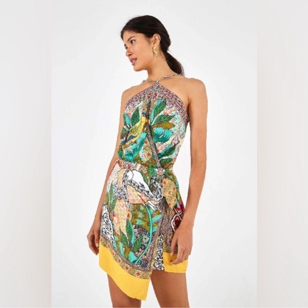 Farm Rio Gayatri Halter Mini Wrap Dress Size Small